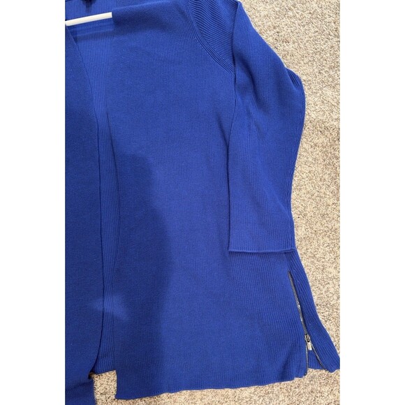 Talbots XL Blue Boyfriend Cardigan. Decorative Side Zippers  Sty 4945 Capsule - Picture 6 of 16